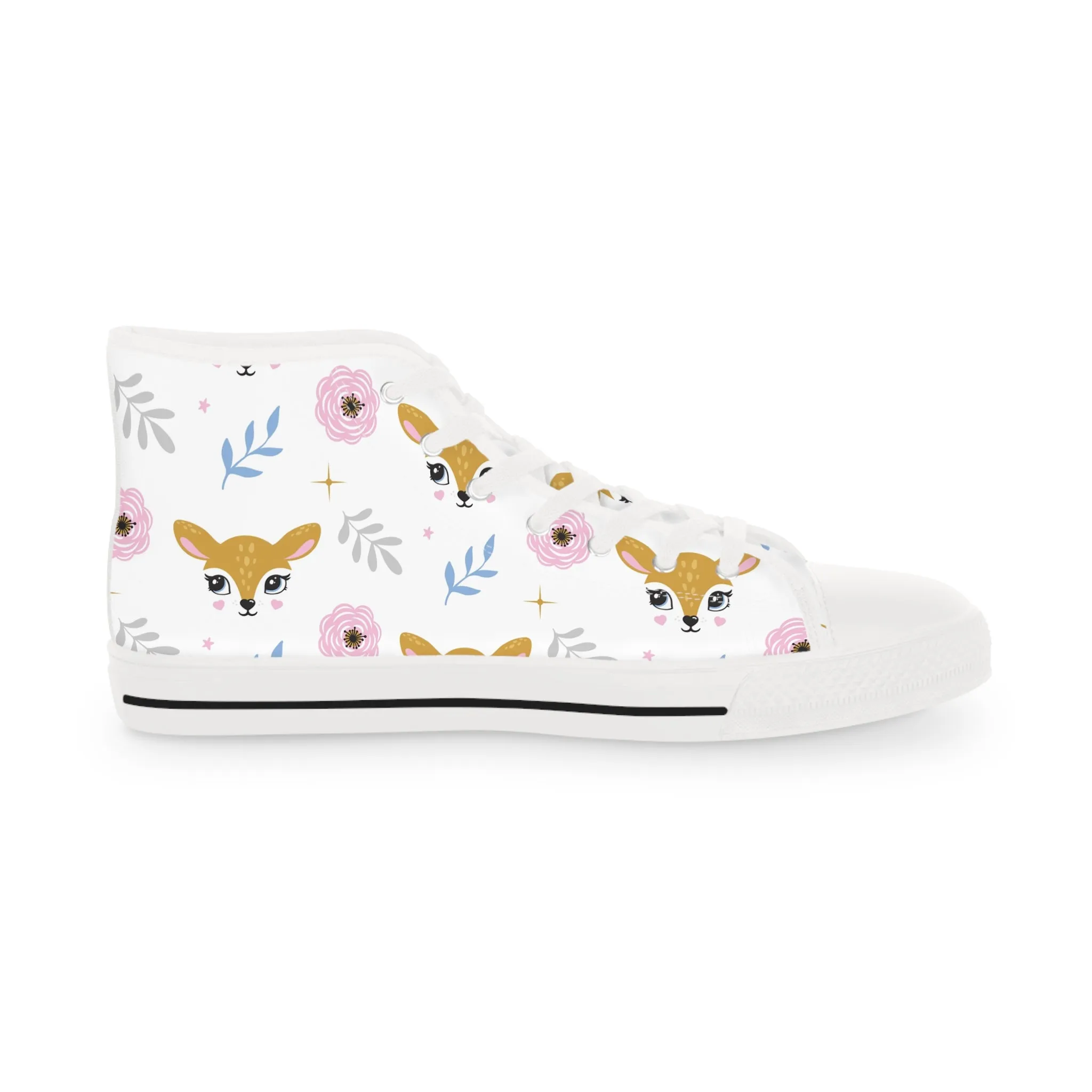 Cute Deer Head Men's High Top Sneakers