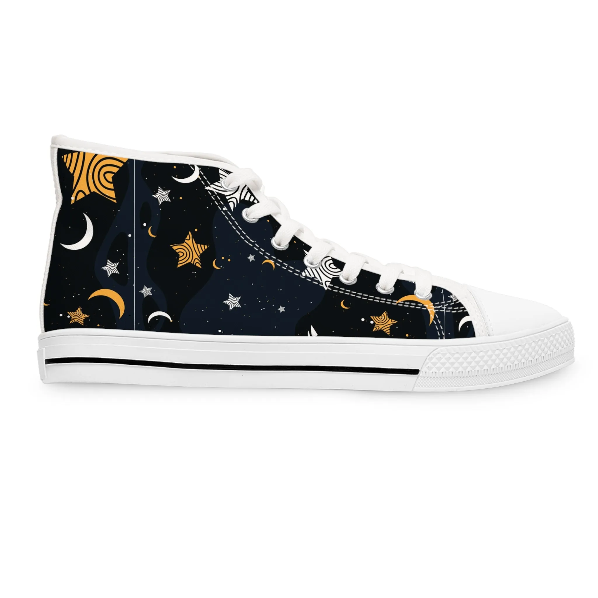 Cute Star and Moon Women's High Top Sneakers