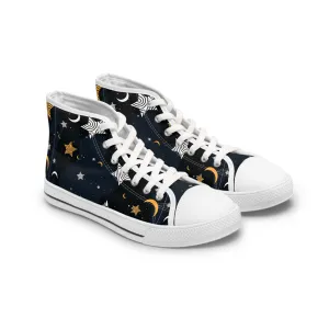 Cute Star and Moon Women's High Top Sneakers