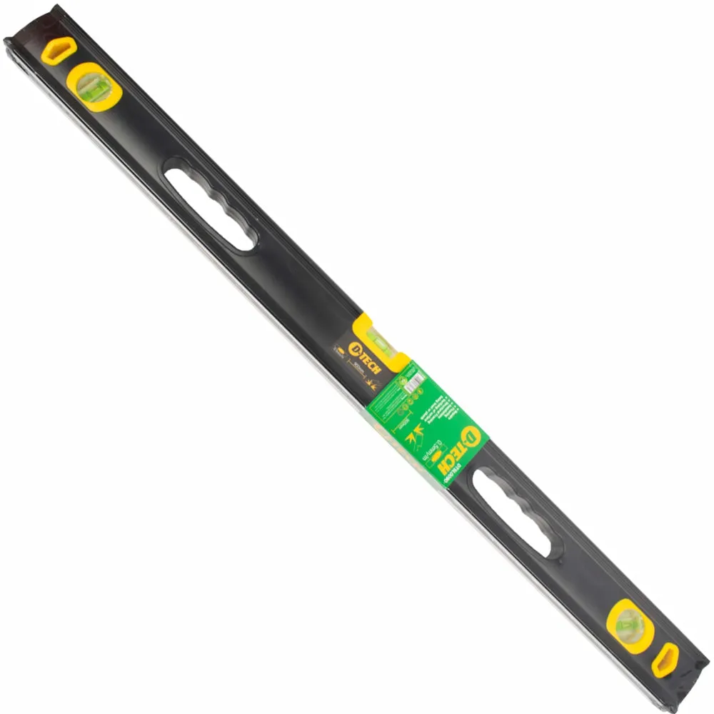 D-Tech Spirit Level Beam 900mm X 1.6mm 3 X Vial 0.5mm Accur. Alum. DTSl0090