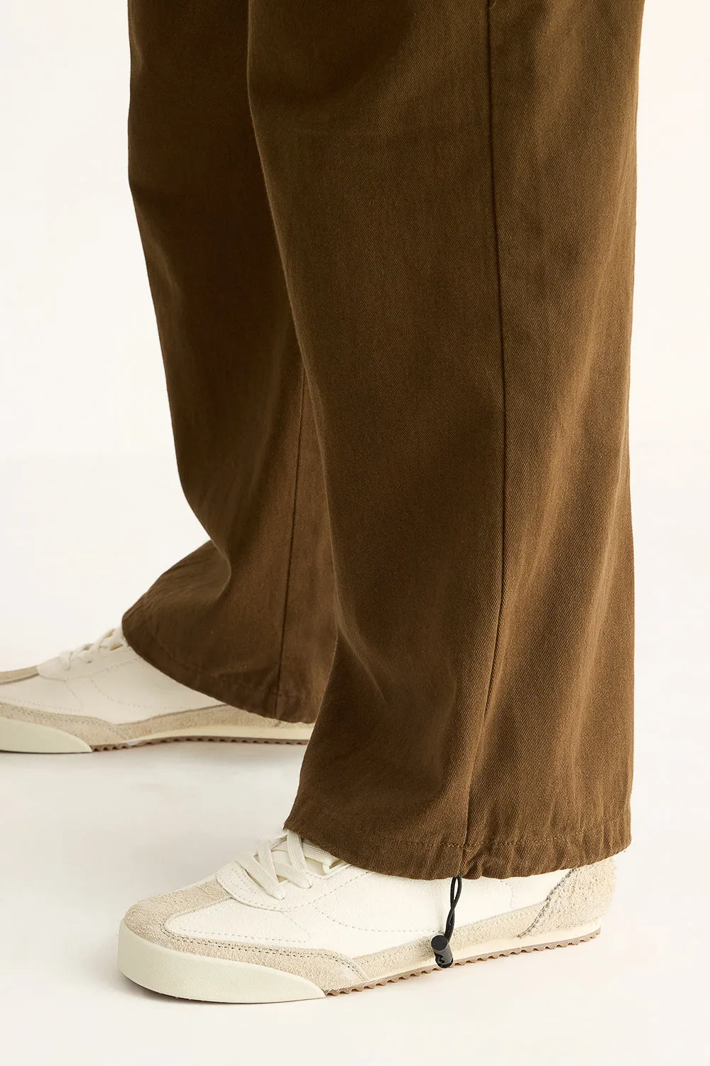 Dark Khaki Elasticated Parachute Cargo