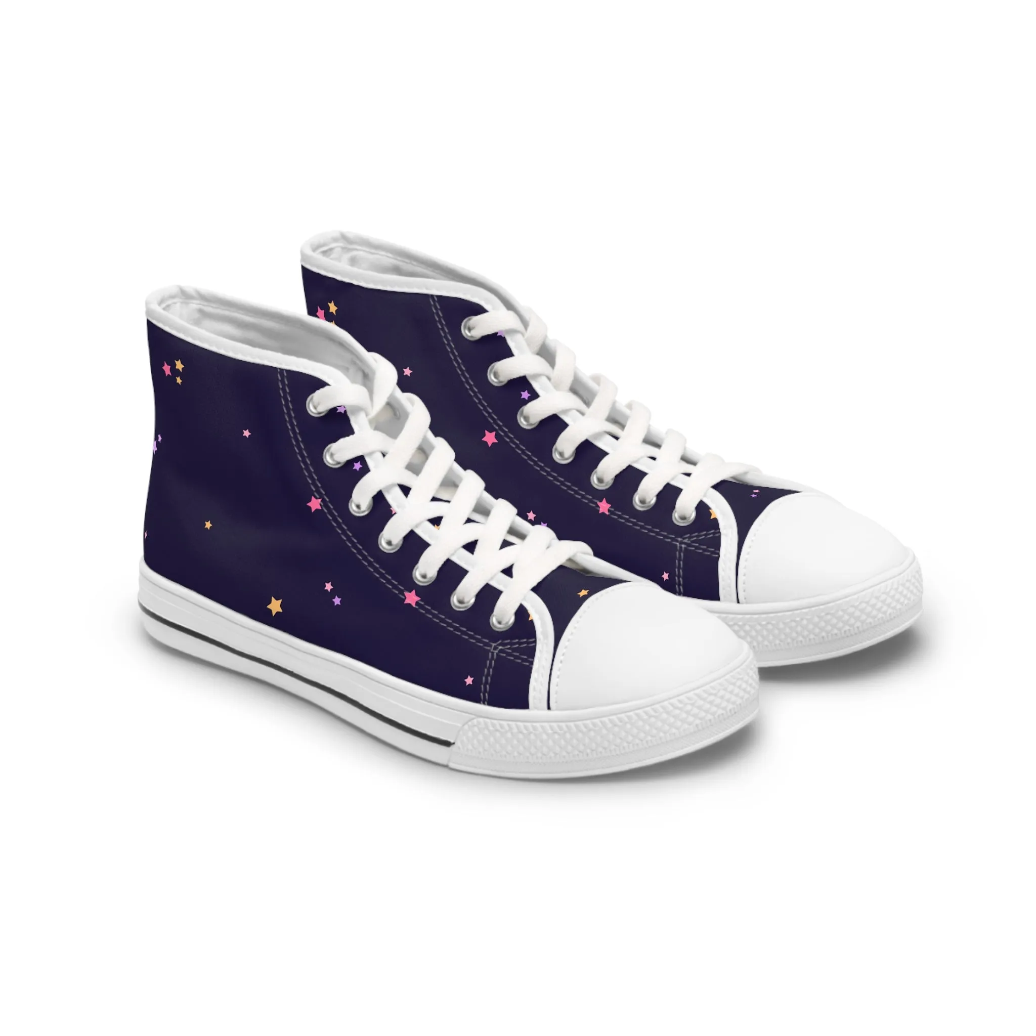 Dark Purple Constellation Stars Women's High Top Sneakers