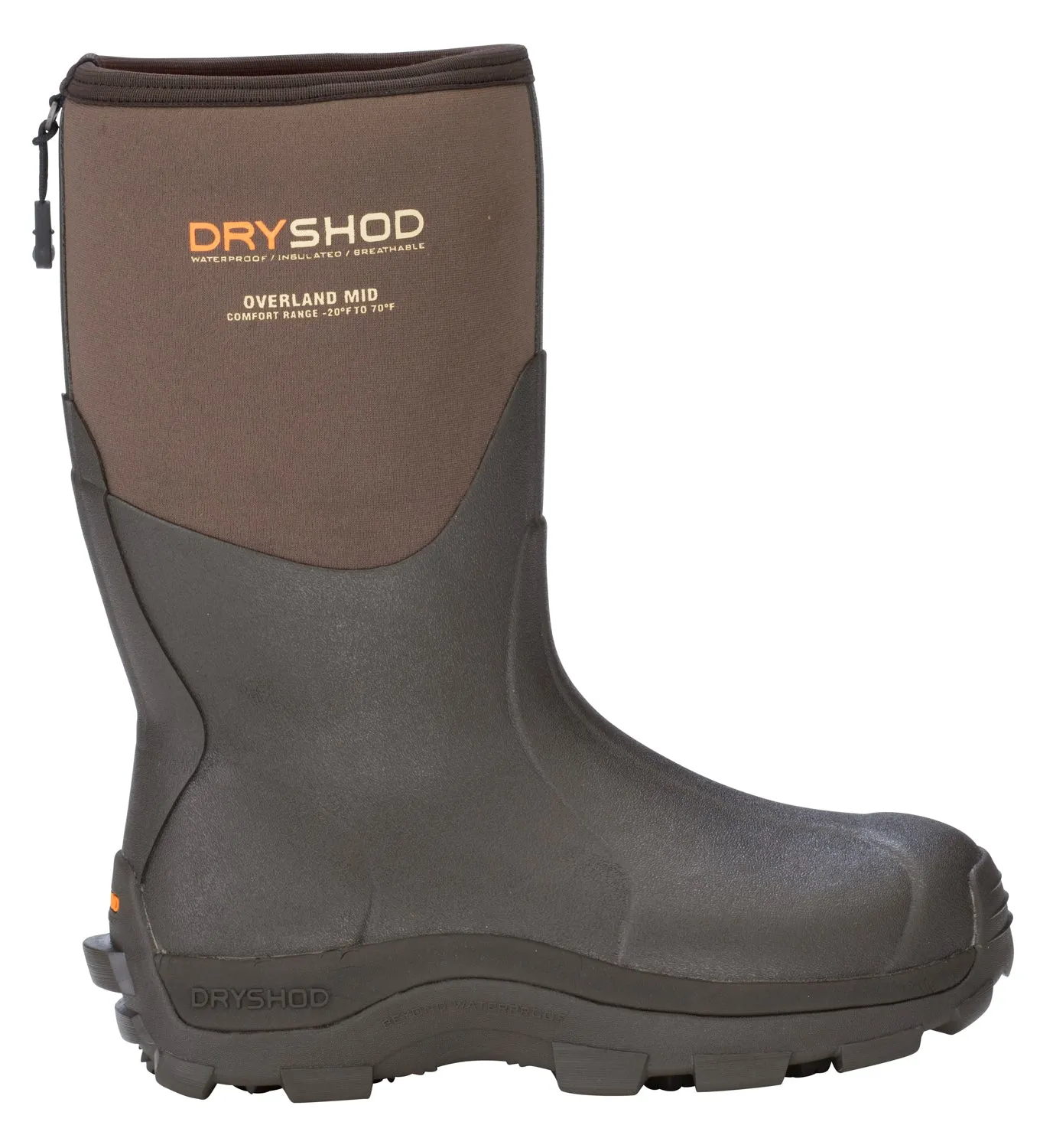 Dryshod Mens Overland Max Extreme-Cold Mid Khaki/Timber Rubber Work Boots