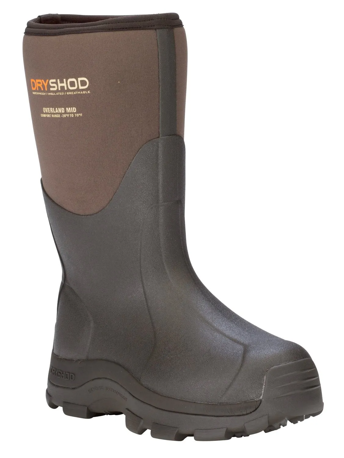 Dryshod Mens Overland Max Extreme-Cold Mid Khaki/Timber Rubber Work Boots