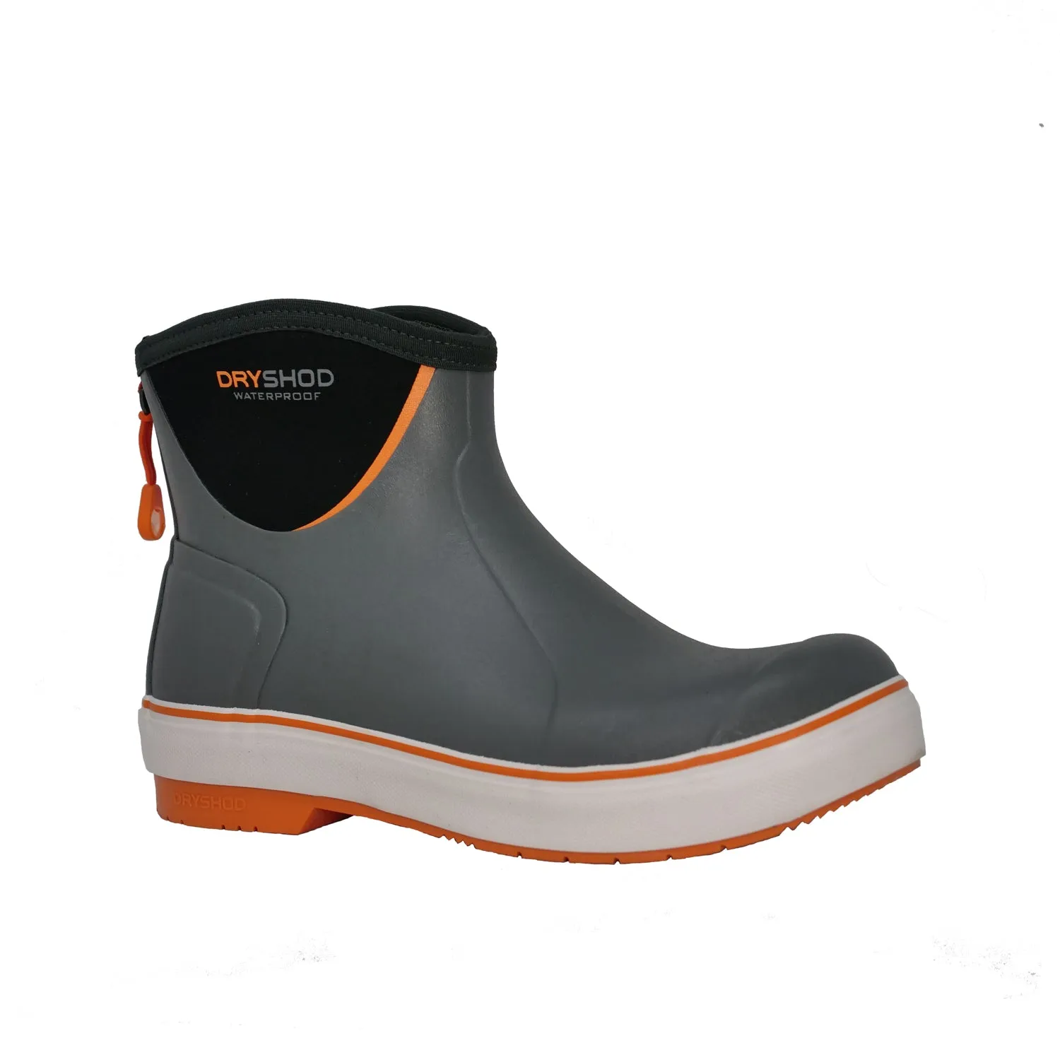 Dryshod Mens Slipknot Ankle-Hi Deck Grey/Black Rubber Boat Boots