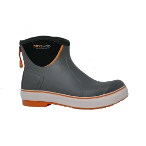 Dryshod Mens Slipknot Ankle-Hi Deck Grey/Black Rubber Boat Boots