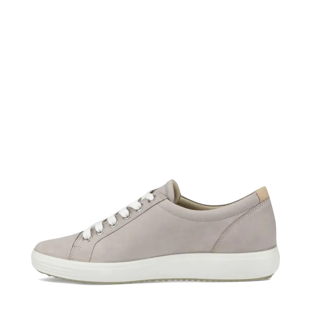 Ecco Women's Soft 7 Suede Lace Sneaker in Grey Rose