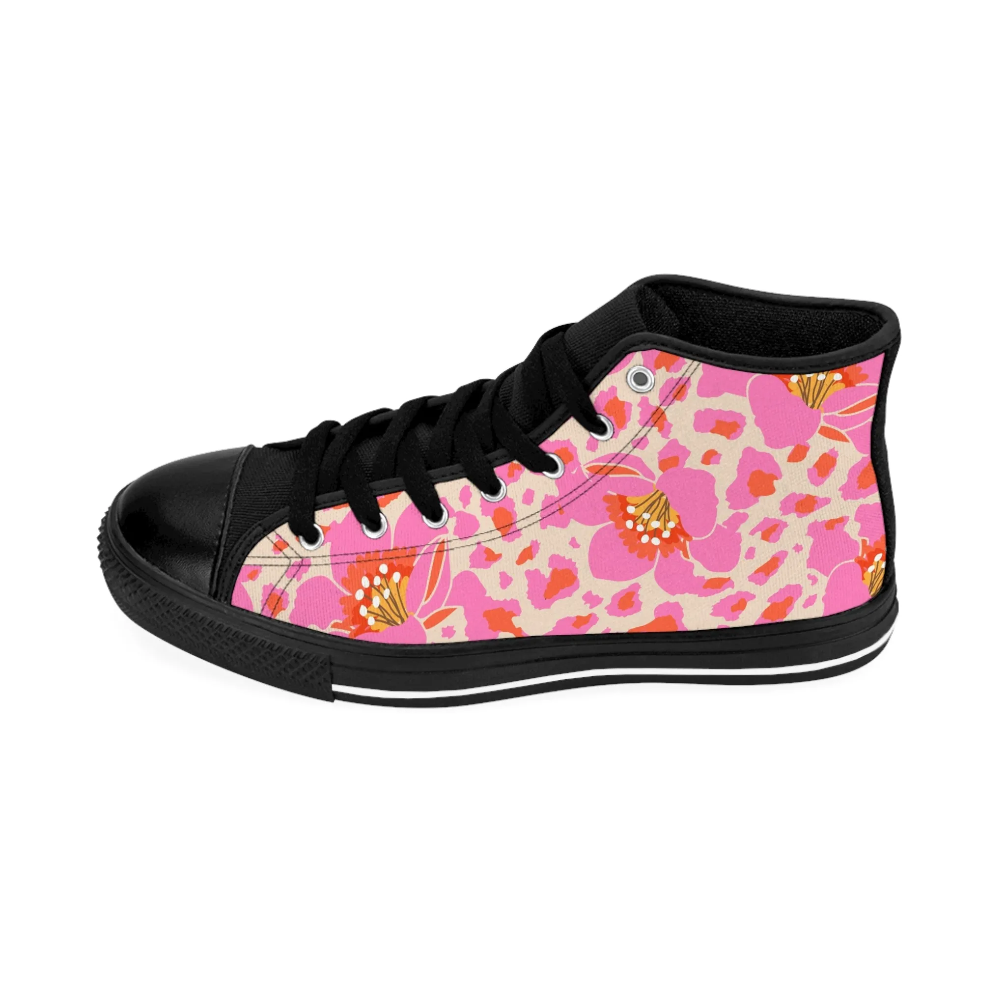 Exotic Pink Flowers Men's Classic Sneakers