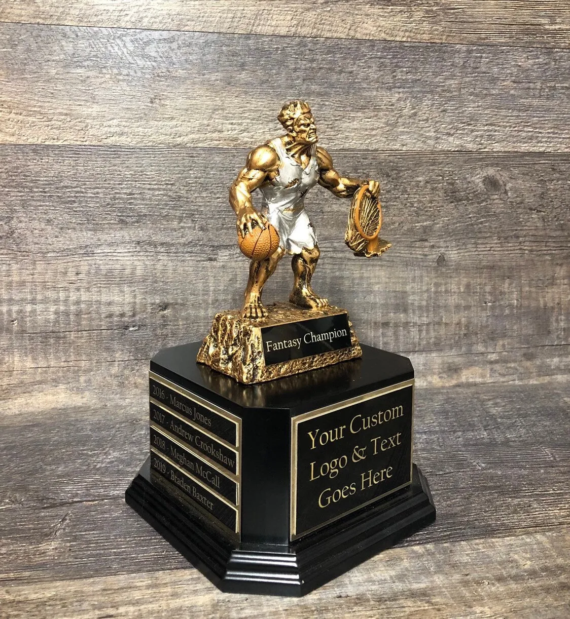 Fantasy Basketball Trophy Basketball Madness Beast Trophy 6 or 12  Perpetual Trophy League Bracket Winner Fantasy Basketball Award Trophy