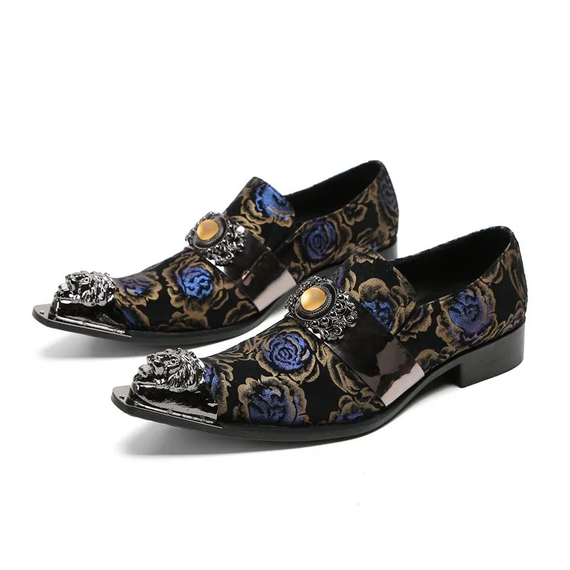 Floral Printed Pattern Appliques Slip-On Shoes