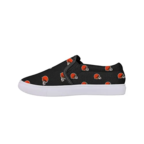 FOCO Cleveland Browns NFL Womens Repeat Logo Slip On Canvas Shoe