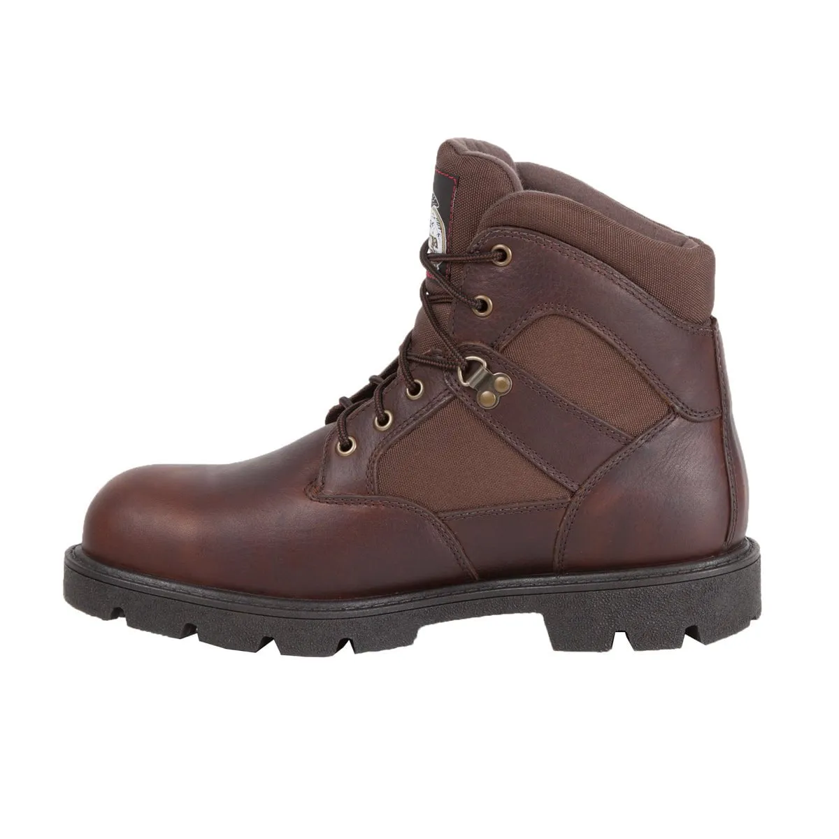 Georgia Homeland Mens Brown Leather Steel Toe Waterproof Work Boots