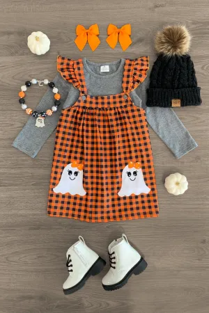 Gingham Ghost Jumper Dress Set