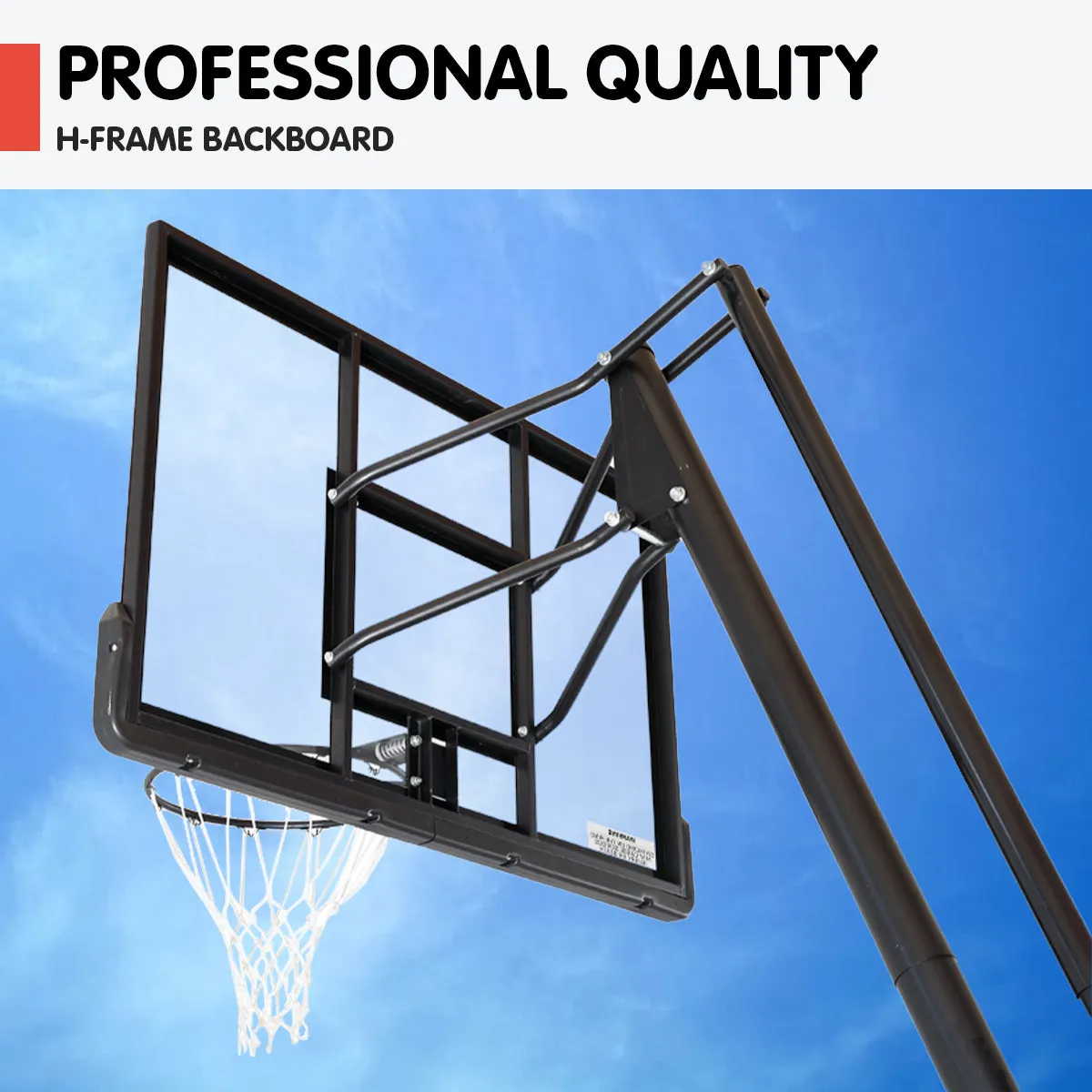 Height Adjustable Portable Basketball Stand, 56" Backboard, Kahuna