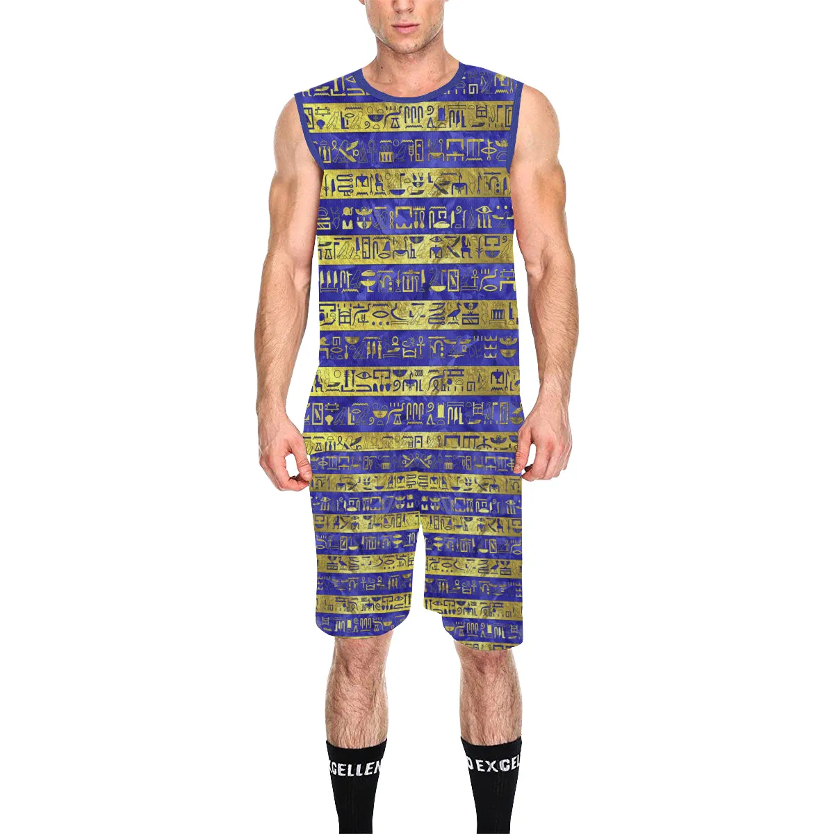 HIEROGLYPH GOLDEN BLUE Basketball Uniform