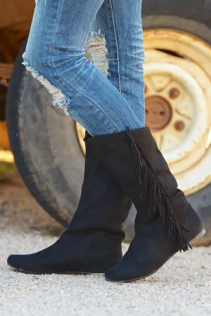 In The Fringe Zone Boots - Black