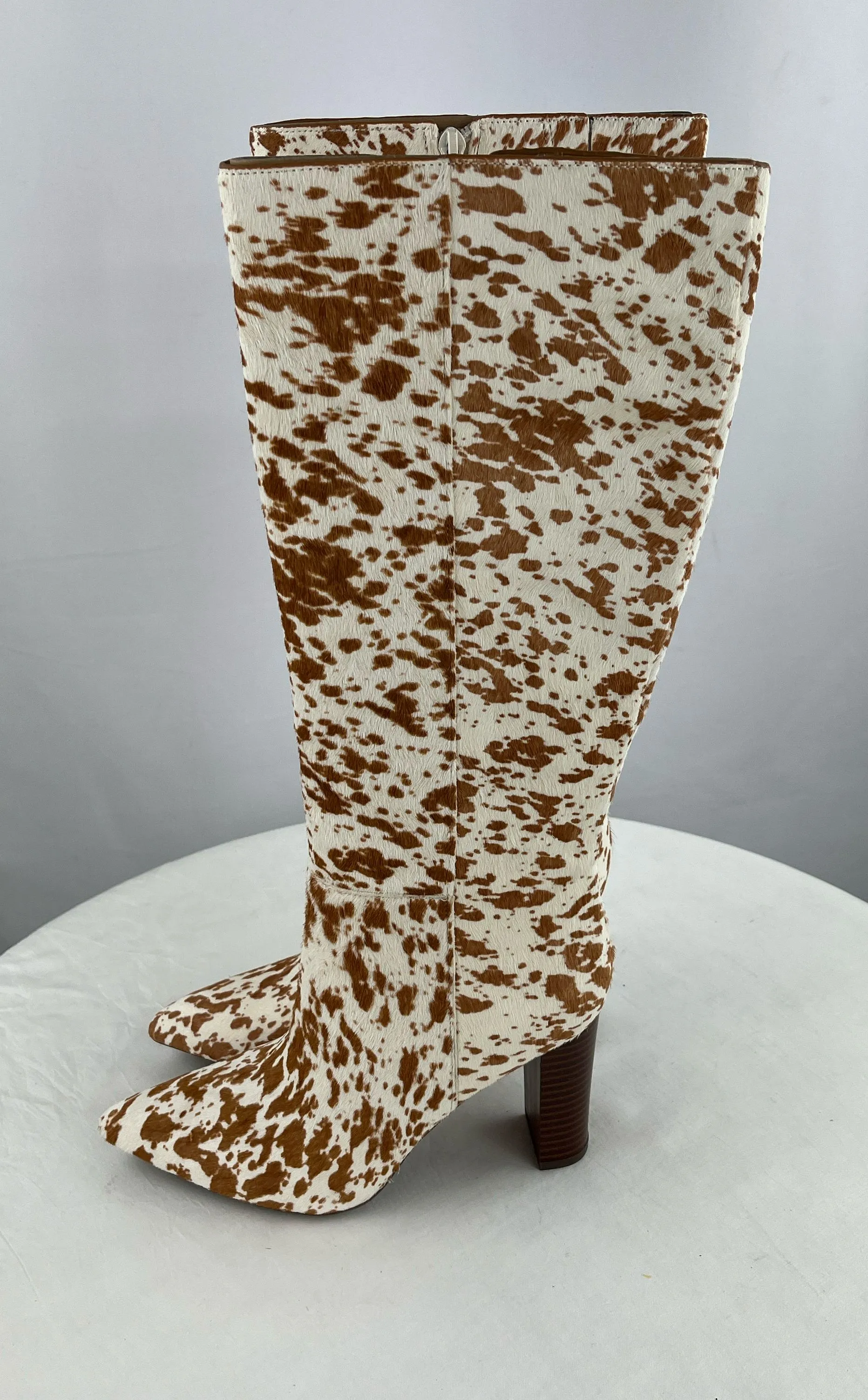 INC Women's Western Knee-High Calf Hair Animal Print Boots Size 7M NIB