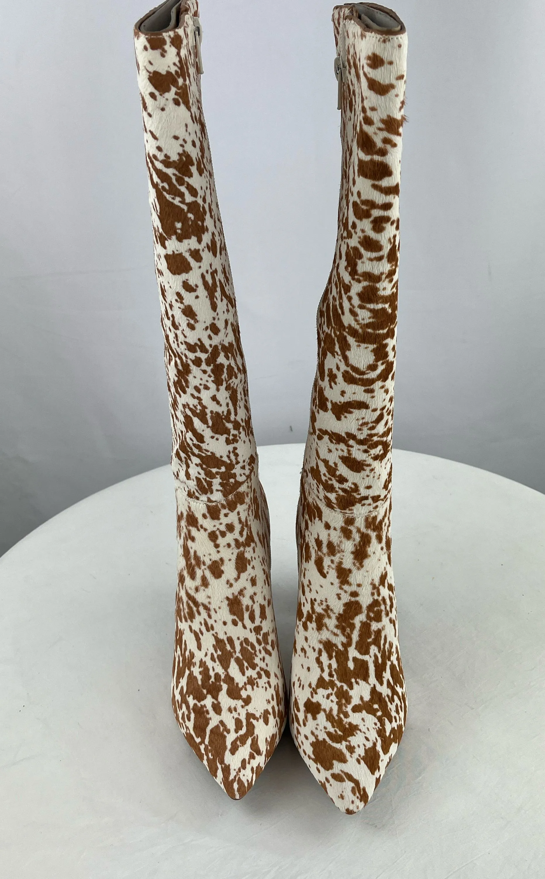 INC Women's Western Knee-High Calf Hair Animal Print Boots Size 7M NIB