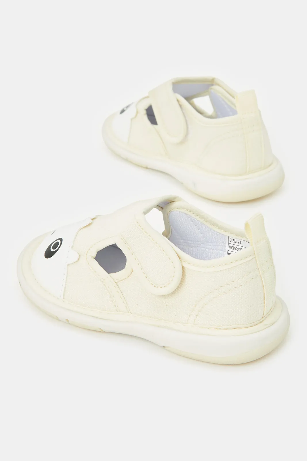 Infant Boys Beige Panda Pump