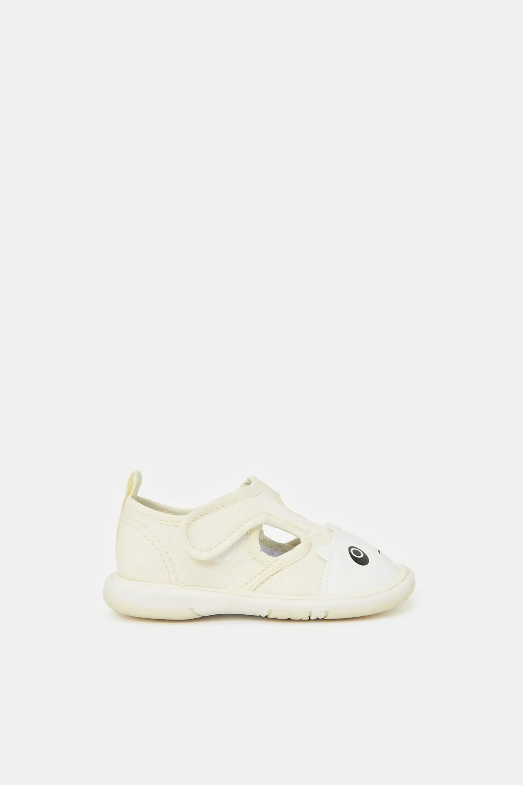 Infant Boys Beige Panda Pump