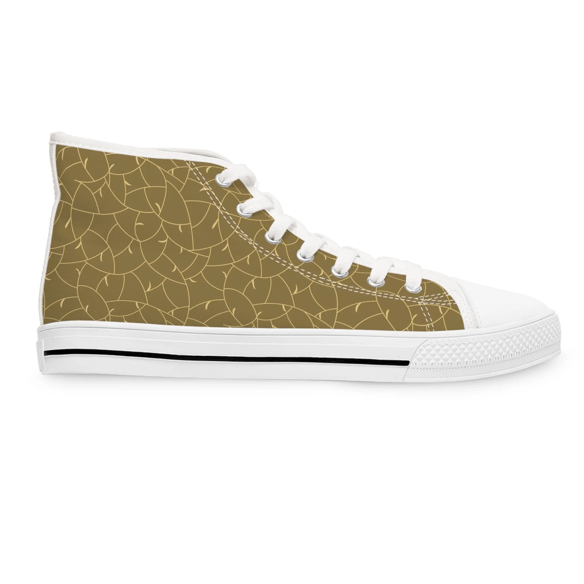 Japanese Curl Leaf Women's High Top Sneakers