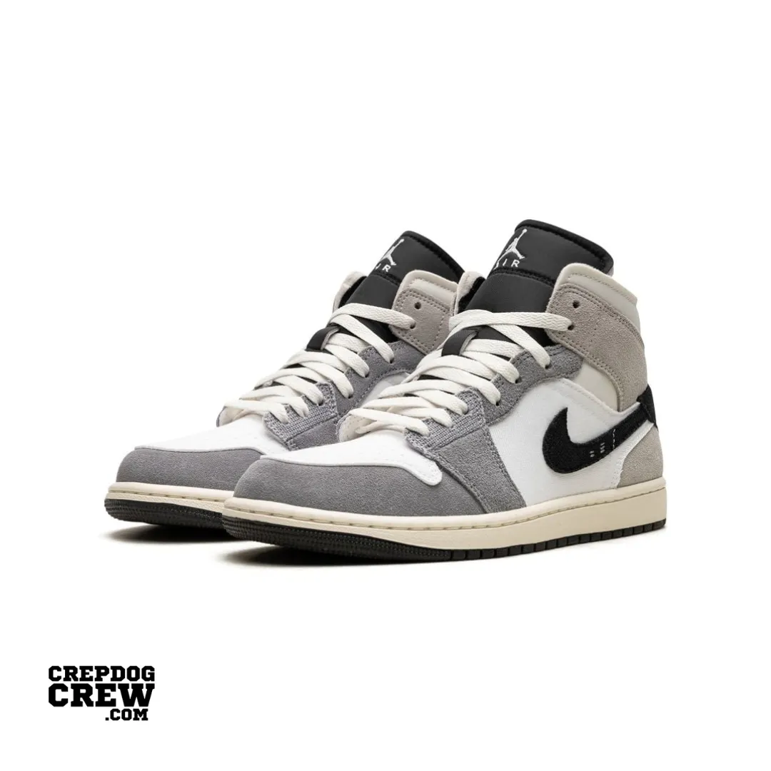 Jordan 1 Mid SE Craft White Cement Grey Black