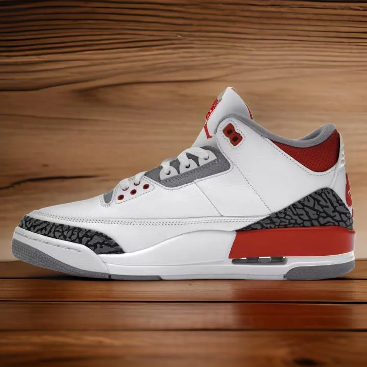 JORDAN 3 ~Fire Red~ (Red/White/grey) basketball sneakers