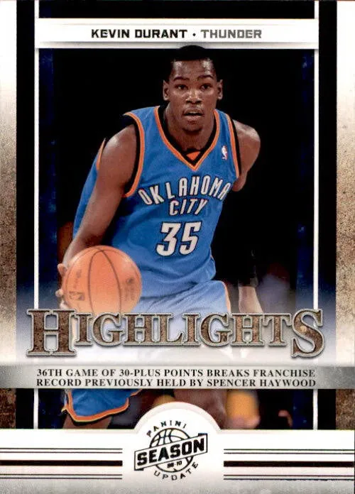 Kevin Durant, Highlights, 2009-10 Panini Season Update NBA Basketball