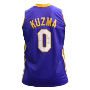 Kyle Kuzma Autographed Purple Pro Style Basketball Jersey JSA