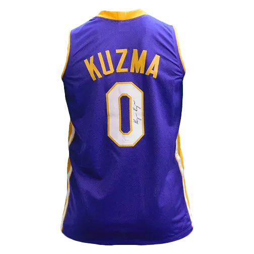 Kyle Kuzma Autographed Purple Pro Style Basketball Jersey JSA