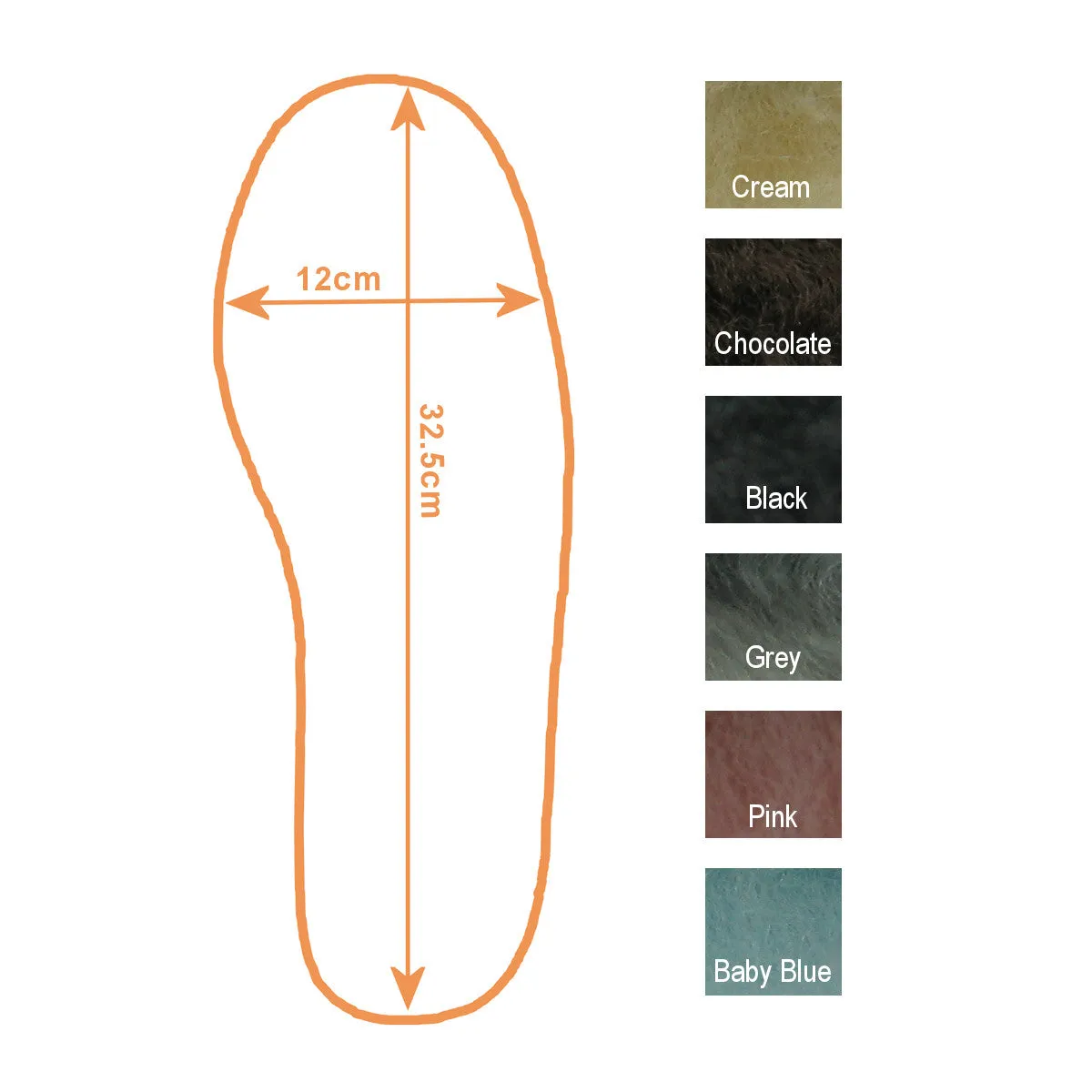 Large Colored Sheepskin Insoles