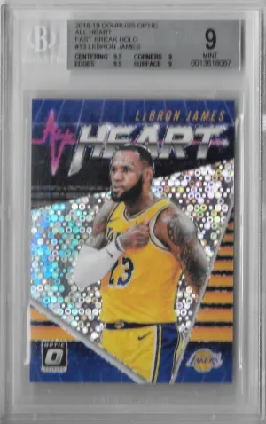 Lebron James, All-Heart, Fast Break Holo, 2018-19 Donruss Optic Basketball BGS 9.0