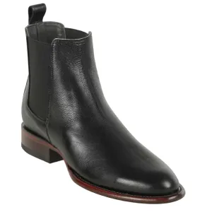 Los Altos Boots Mens #69B2105 Oval Toe Short Boots  | Style Belmont Boots | Color Black