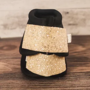 Medium Black Iconoclast Bells w/ Cream Glitter Straps