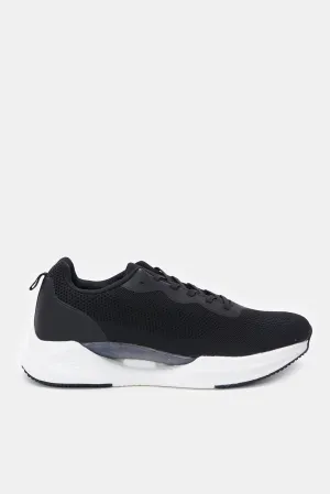 Men Black Material Block Sneakers