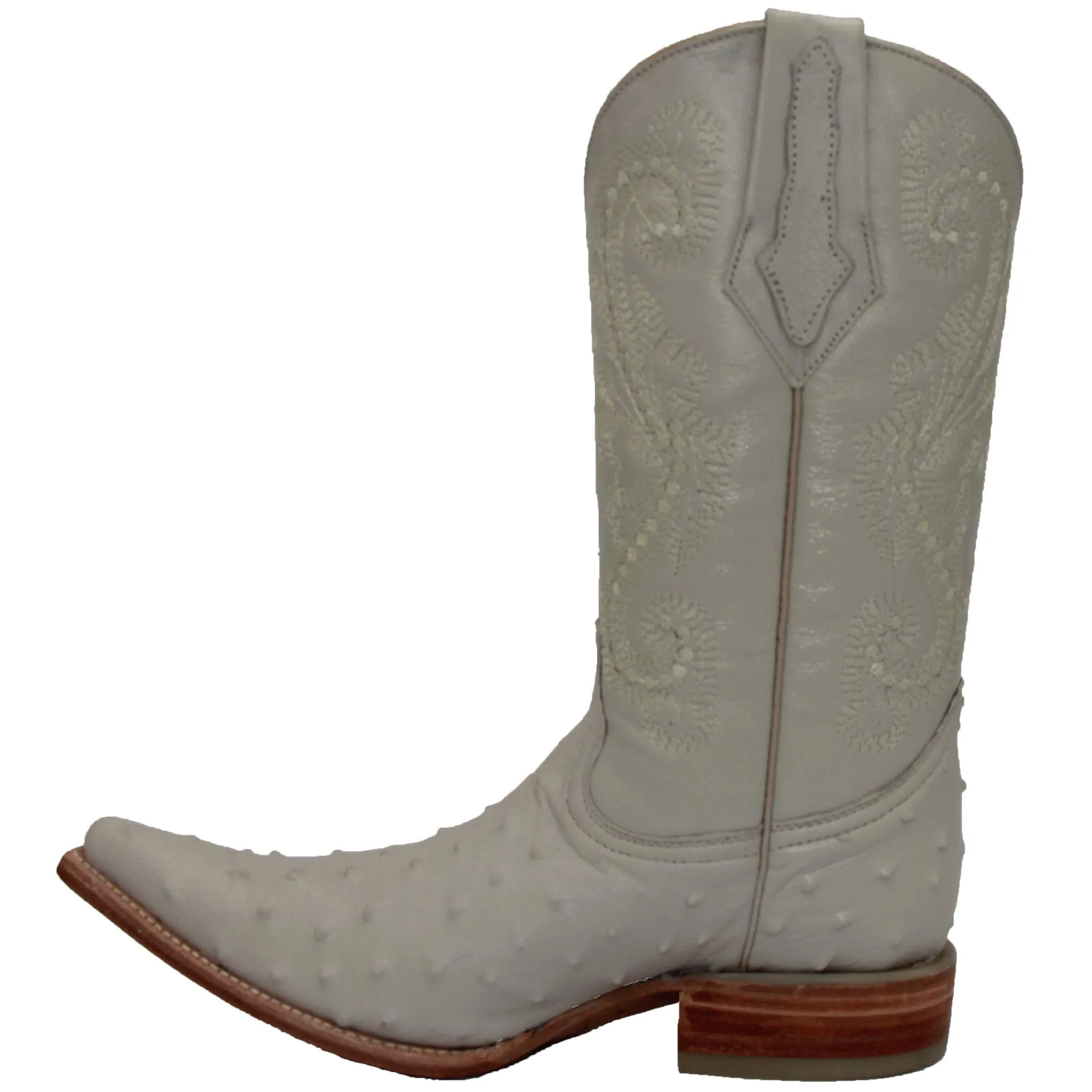 Men's Snip Toe Chihuahua Ostrich Print Cowboy Boot