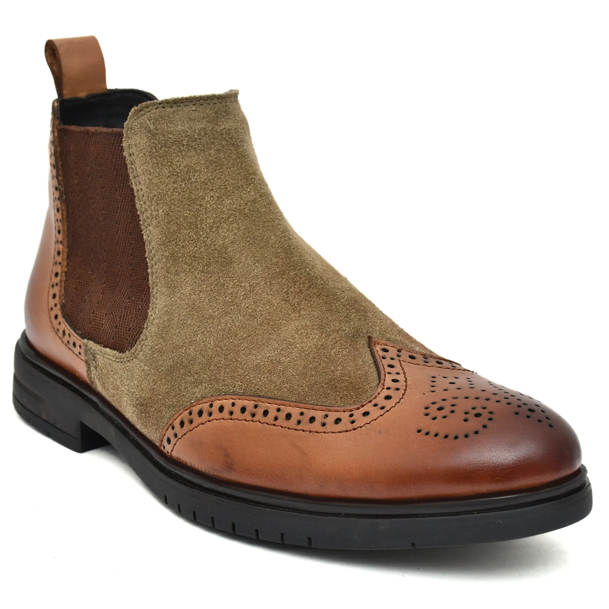 Mix Brown Brogue Boots