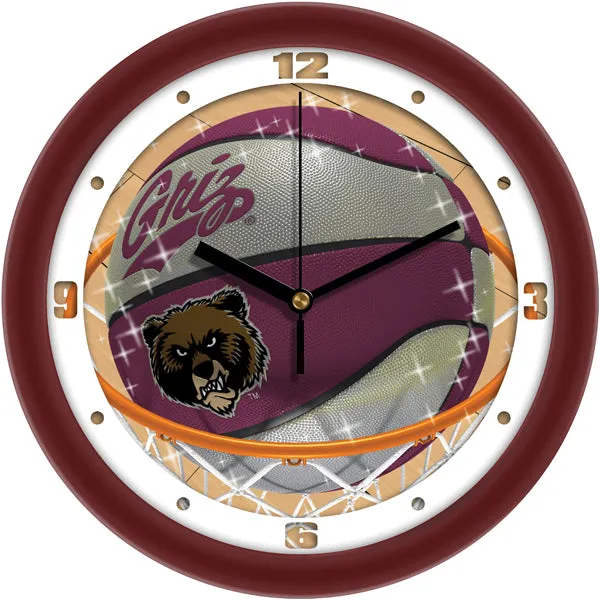 Montana Grizzlies Wall Clock - Basketball Slam Dunk