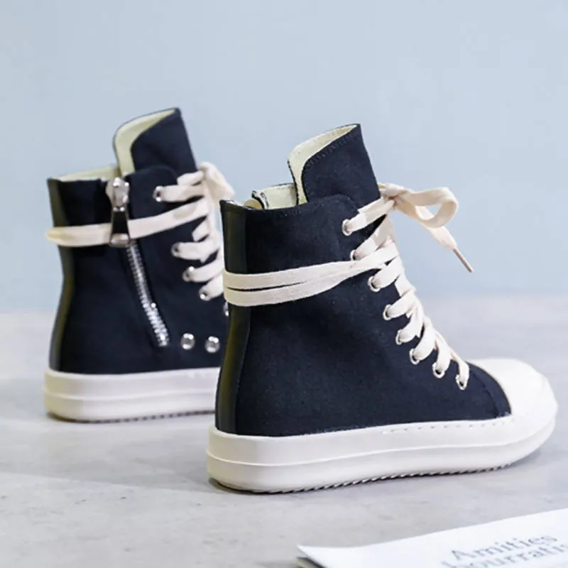 Neonjacc Thick Sole Womens Canvas Shoes High Top Sneakers