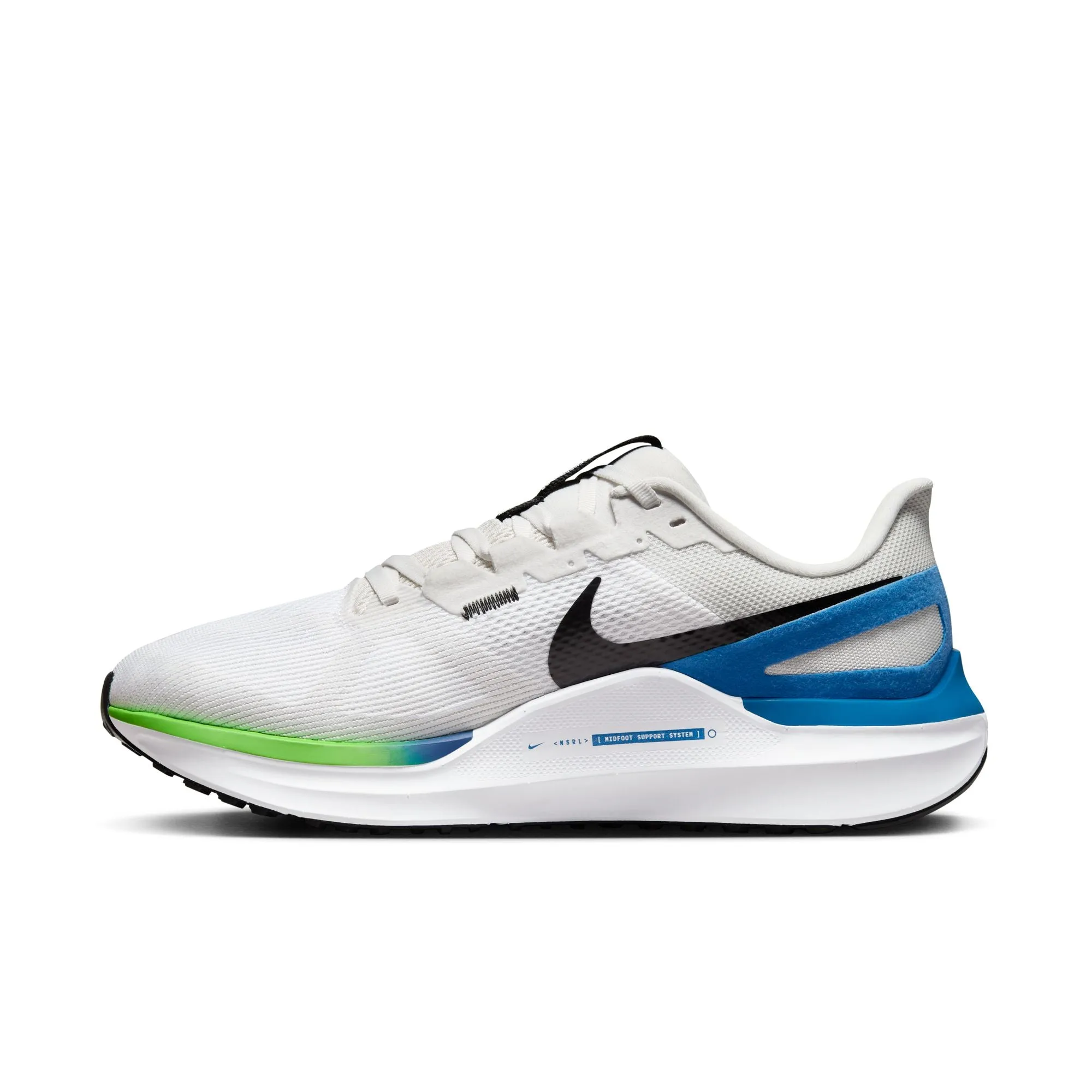 Nike Men's Structure 25 Wide Fit Running Shoes White / Platinum Tint / Star Blue / Black