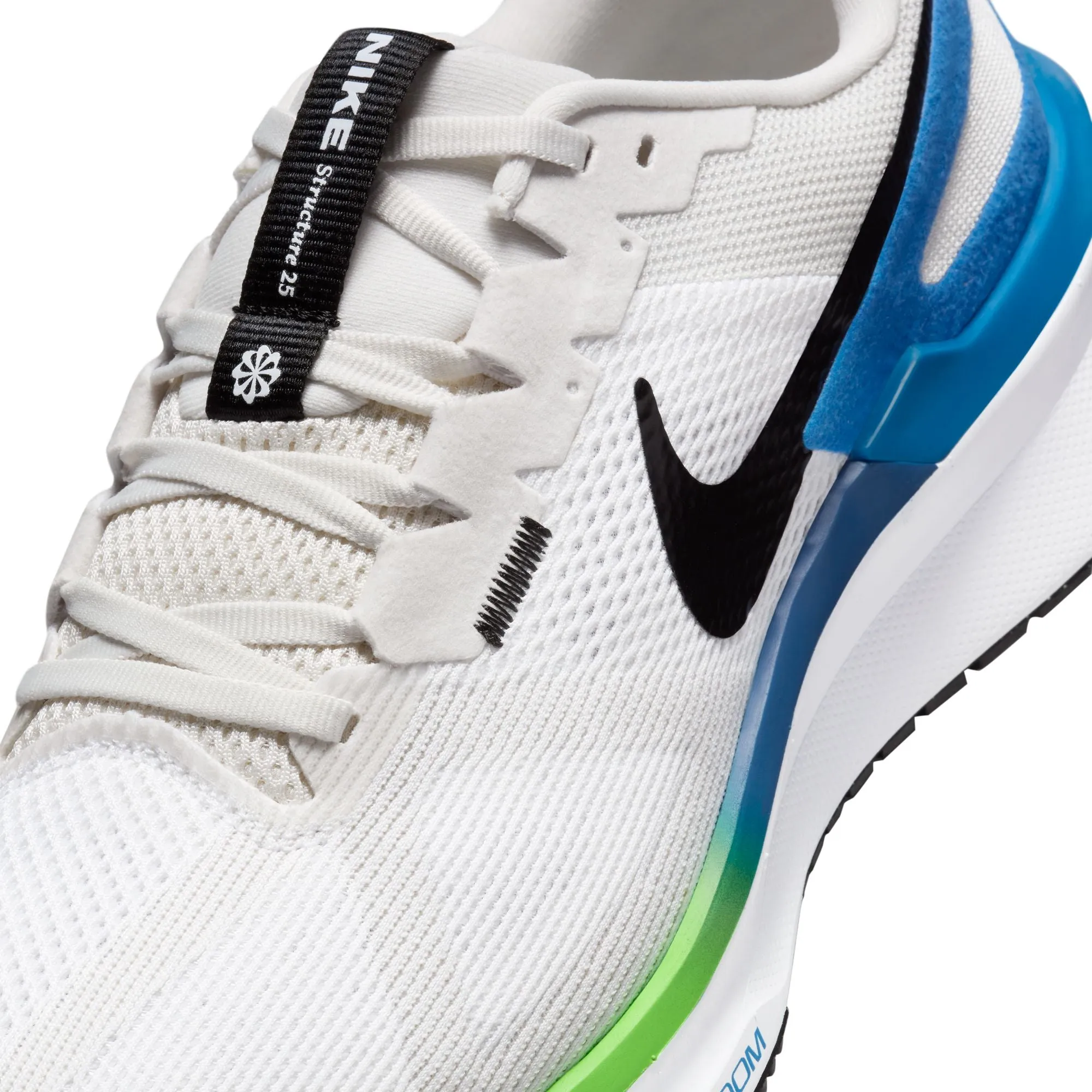 Nike Men's Structure 25 Wide Fit Running Shoes White / Platinum Tint / Star Blue / Black