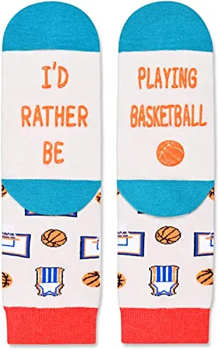 Novelty Basketball Socks For Boys Girls, Funny Basketball Gifts, Ball Sports Lover Gift, Unisex Pattern Socks for Kids, Funny Socks, Cute Socks, Fun Basketball Themed Socks, Gifts for 7-10 Years Old