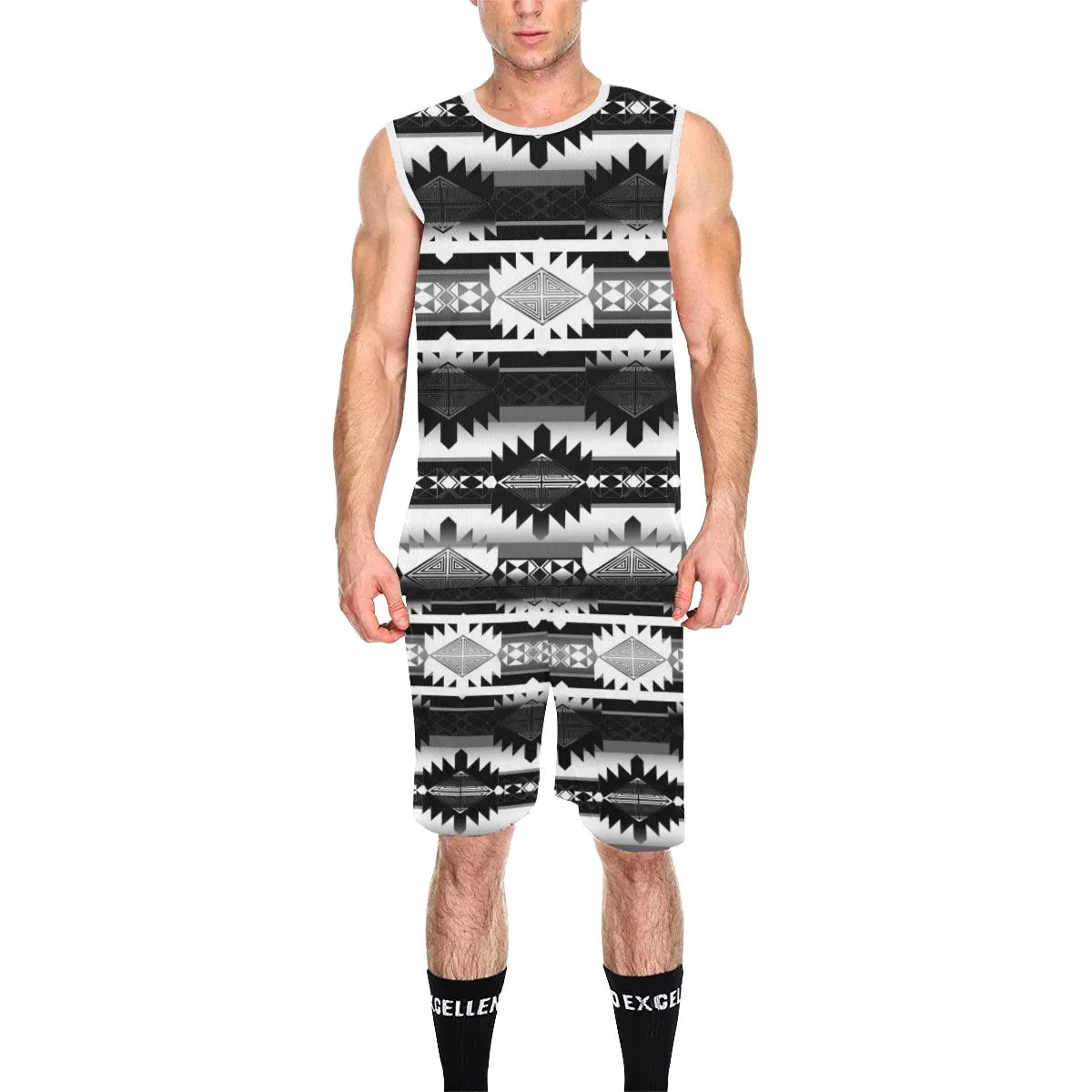 Okotoks Black and White Basketball Uniform