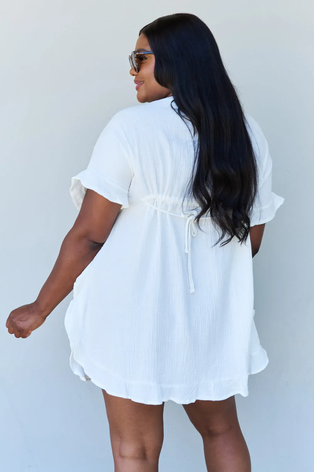 Out Of Time Ruffle Hem Dress in White