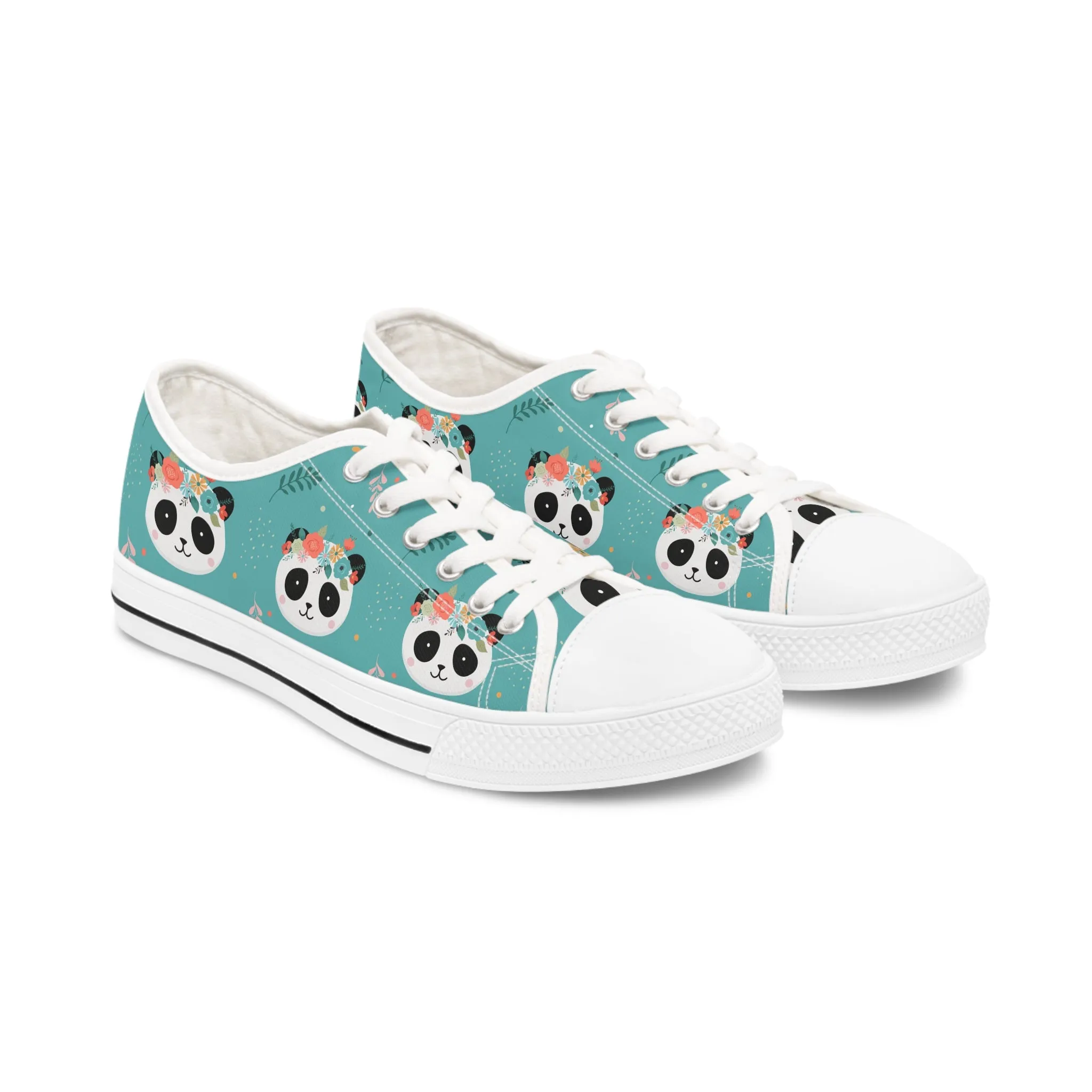 Panda Head Women's Low Top Sneakers