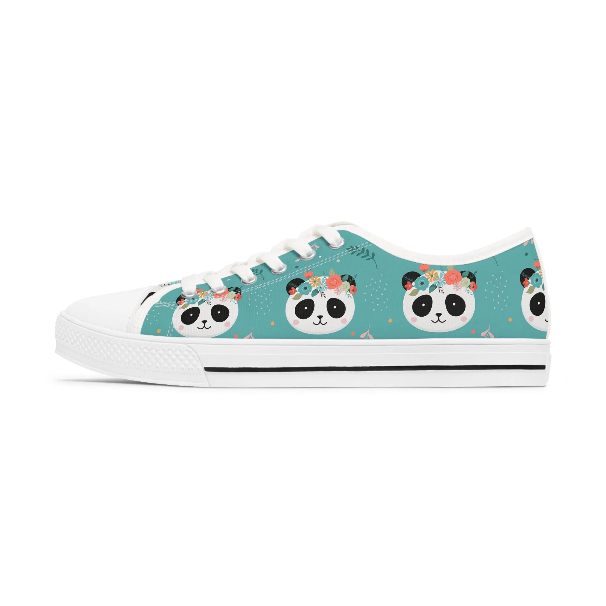 Panda Head Women's Low Top Sneakers