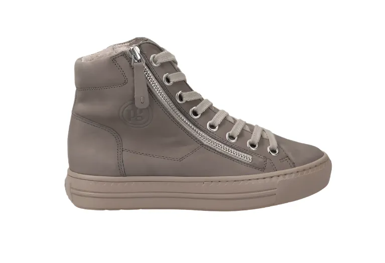 Paul Green Womens High Top Sneaker 4024 Royal Nubuk Taupe