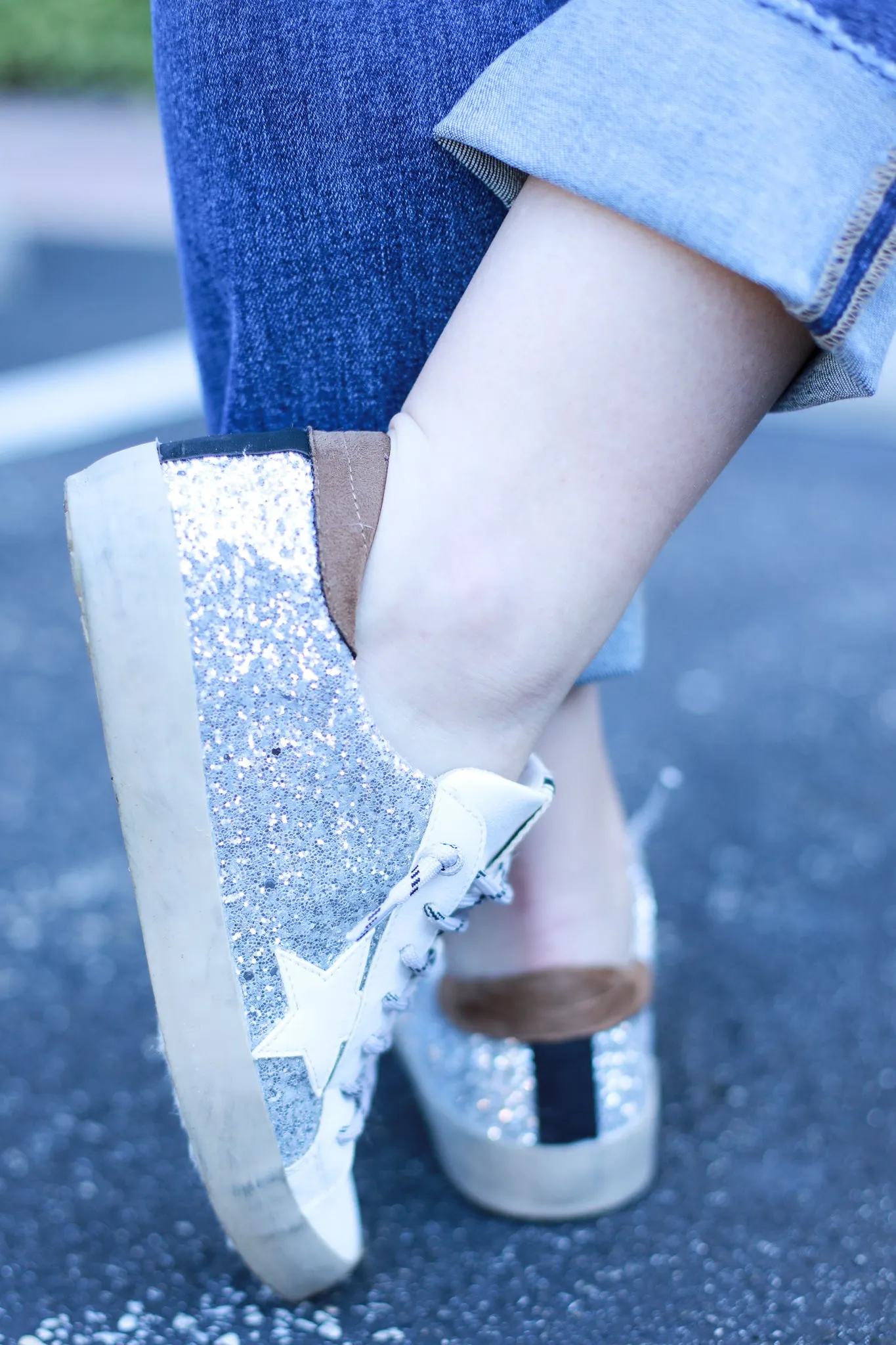 Paula Silver Sparkle Sneaker