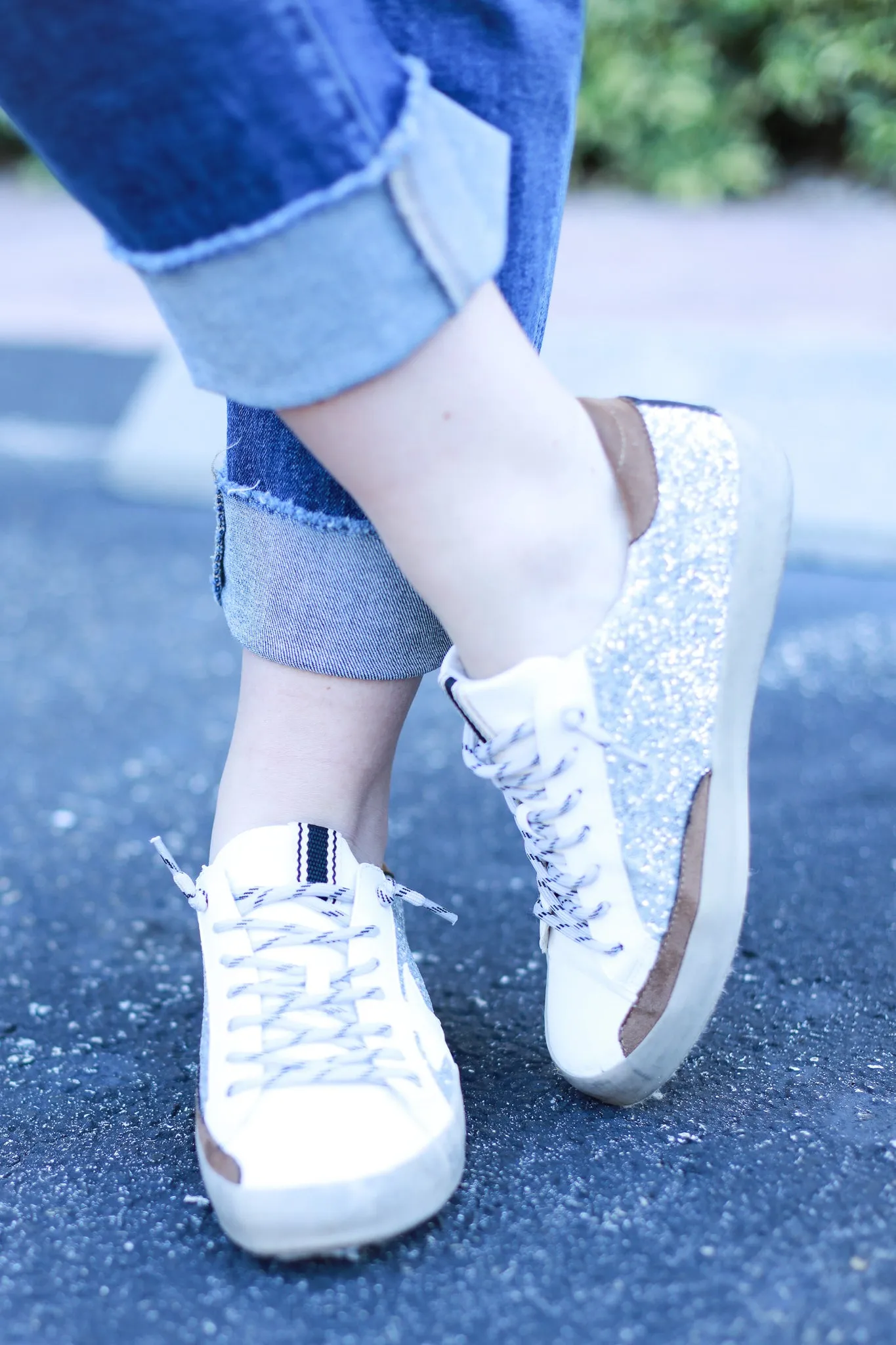 Paula Silver Sparkle Sneaker