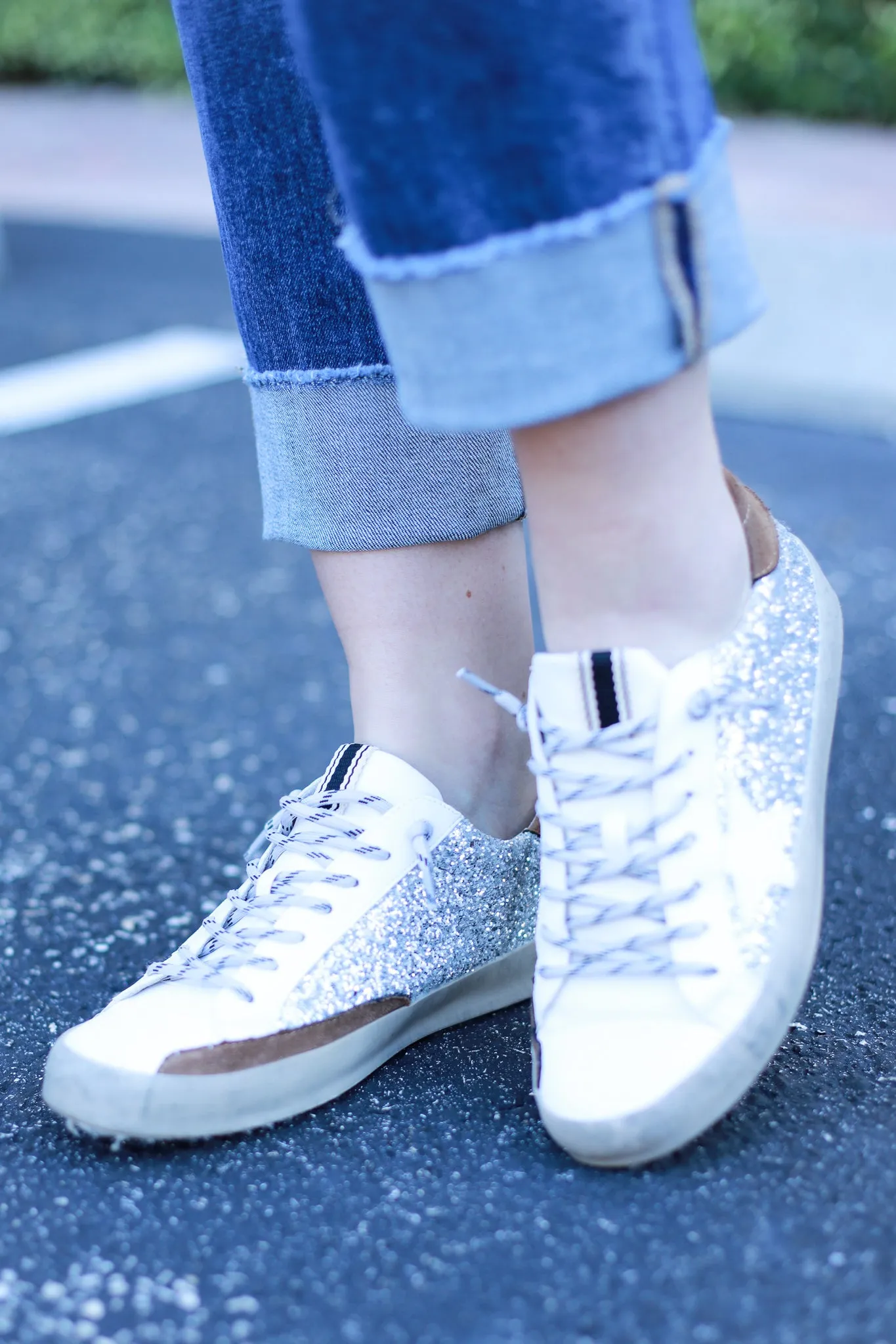 Paula Silver Sparkle Sneaker